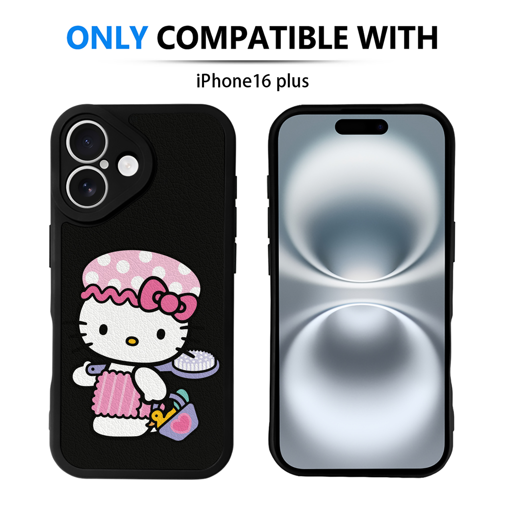 （画像用） Hello Kitty ハローキティ 【iPhone 16シリーズ対応】シリコンスマホケース（レザー調） 材質：シリコン